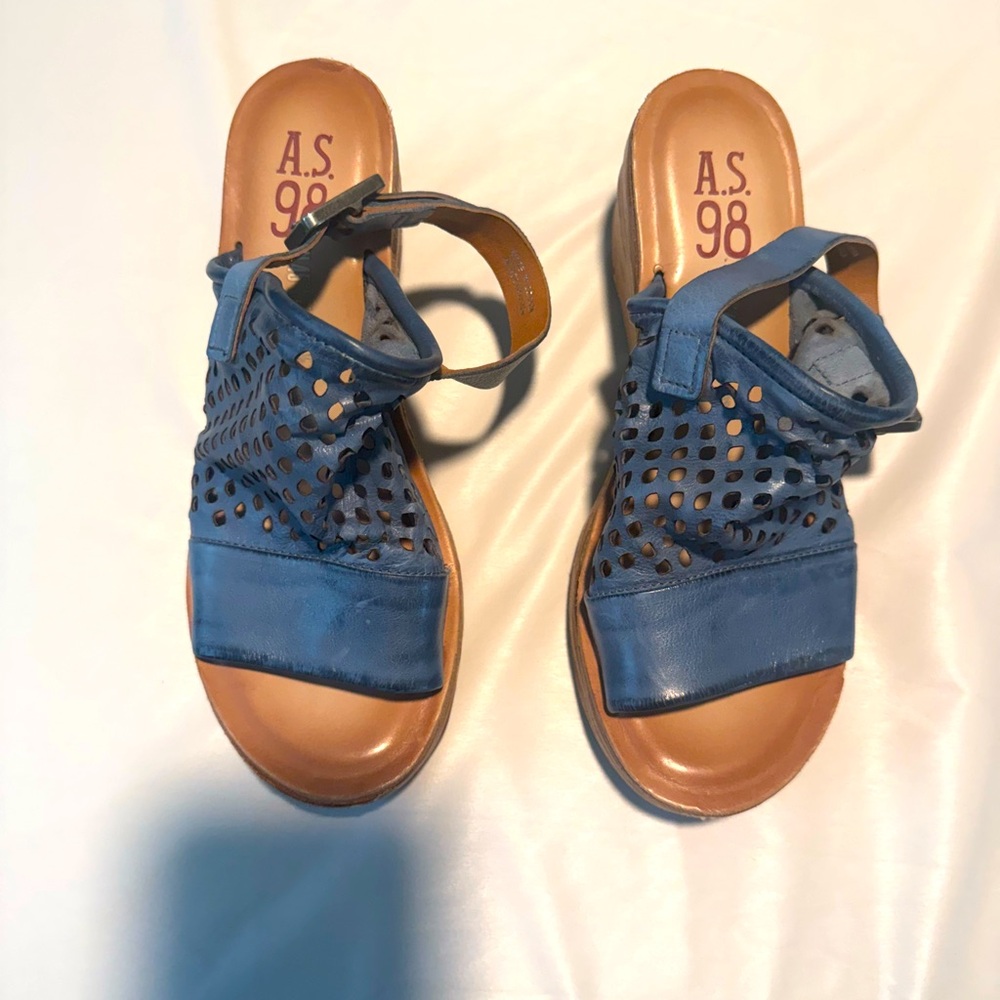 A.S.98 wedge leather sandal